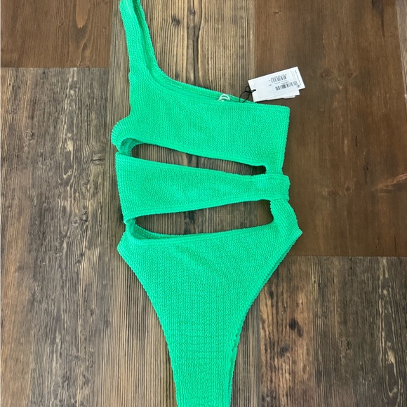 bond-eye Neon Green Cut-Out One Piece - Picture 1 of 2
